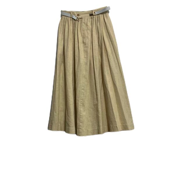 Vintage Sears Women's Pleated Skirt Beige ILGWU Union Made 1980s - Picture 2 of 6